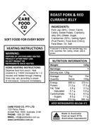 Roast Pork and Red Currant Jelly 120g - IDDSI 6 Soft Bitesized