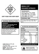 Small Cut Creamed Spinach 1kg Minced Moist