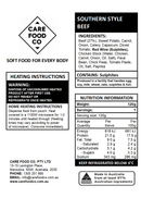 Southern Style Beef 120g IDDSI Level 6 Soft and Bite sized