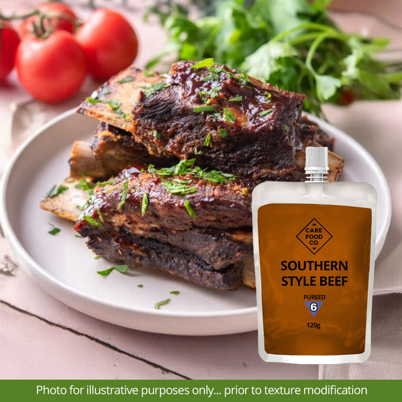 Southern Style Beef 120g IDDSI Level 6 Soft and Bite sized