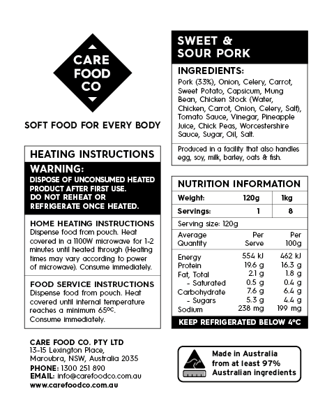 Sweet and Sour Pork 120g Level 6