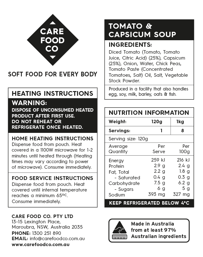Tomato and Capsicum Soup 1kg